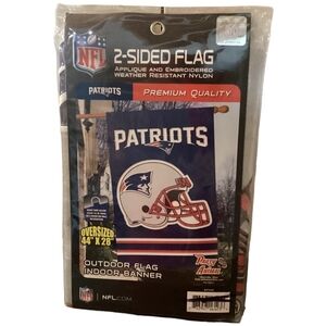 New England Patriots Oversized 2 Sided Flag Premium‎ Quality Weather Resis 44X28